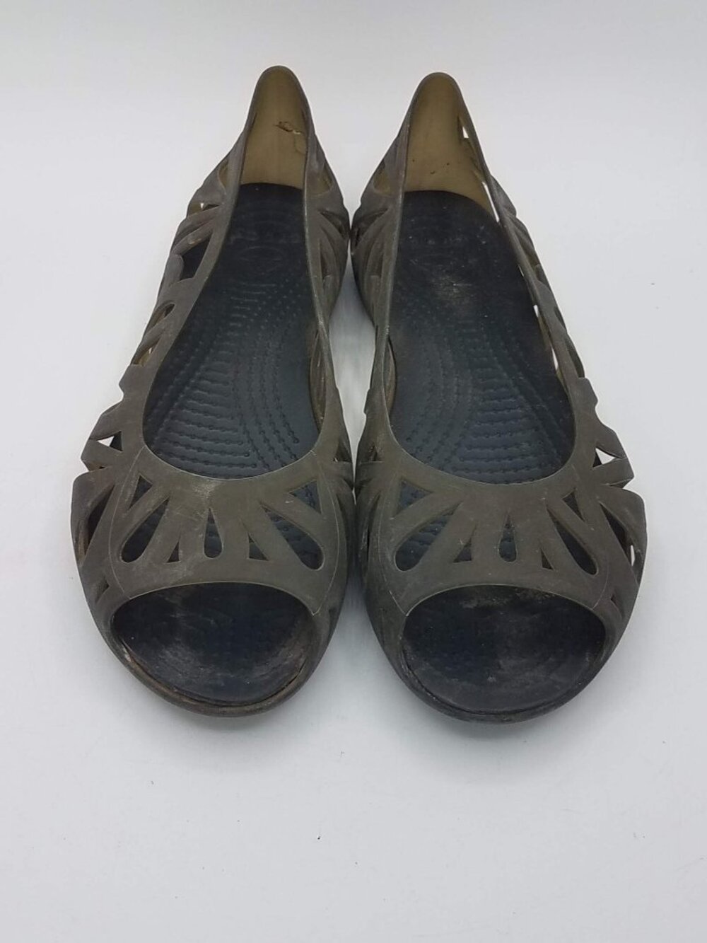 Crocs Women's Adrina III Ballet Flat Sandals Womens 7 Olive Green Cutout 16287